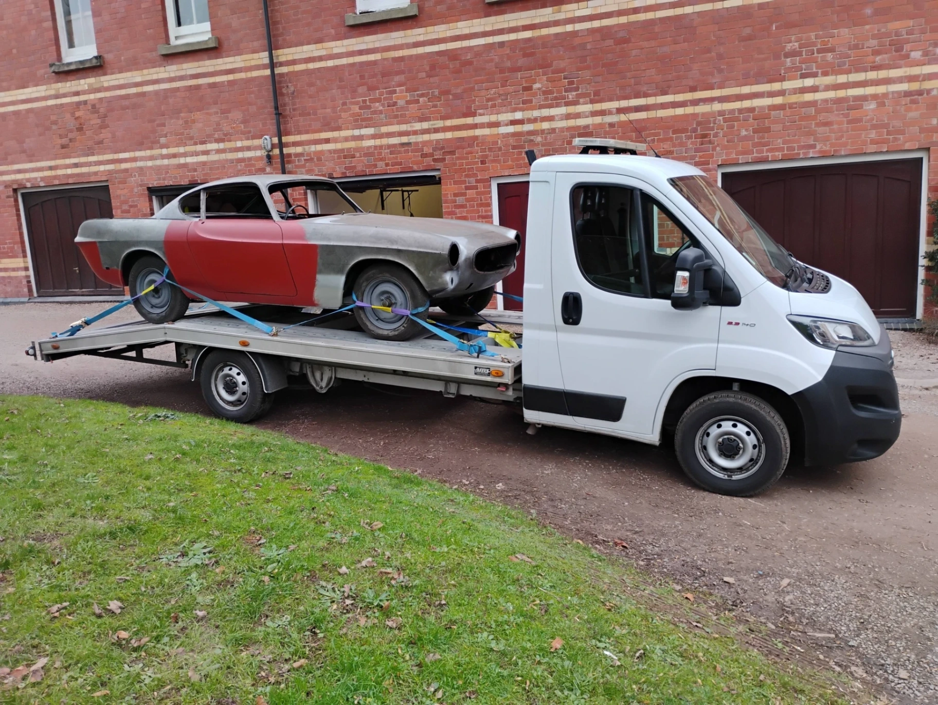 Classic restoration project shell collected for transport